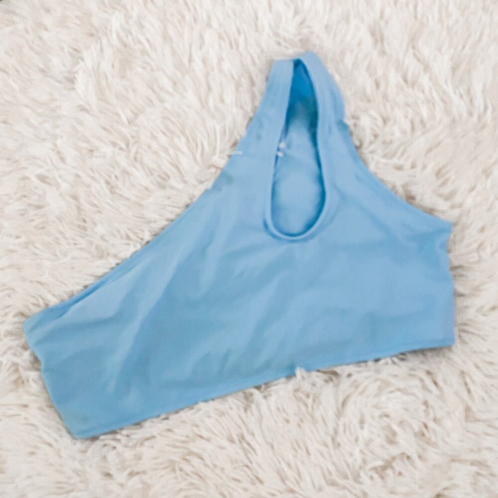 SHEIN • Pastel Baby Blue One Shoulder Bikini Top